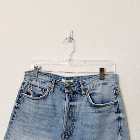 [GRLFRND] High Rise Frayed Hem Keep Talking Denim Cutoff Poppy Shorts Size 29 - Picture 4 of 12